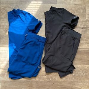 Med Couture Blue and Black Scrub Set